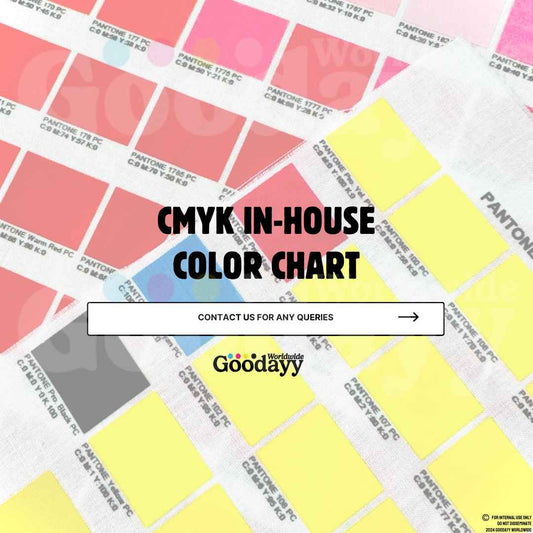 GW'S IN-HOUSE CMYK COLOR CHART FOR DTF PRINTING