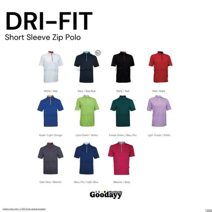Custom Dri-fit Short Sleeve Zip Polo 11