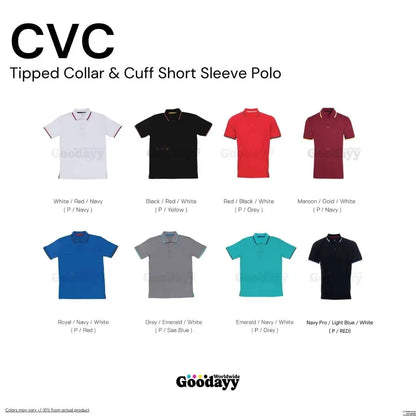 Custom CVC Tipped Collar & Cuff Short Sleeve Polo 07