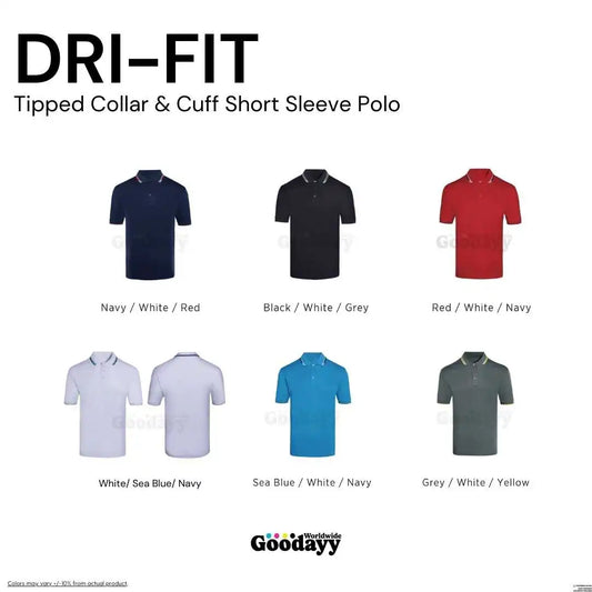Custom Dri-fit Tipped Collar & Cuff Short Sleeve Polo 12