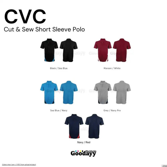 Custom CVC Cut & Sew Short Sleeve Polo 22