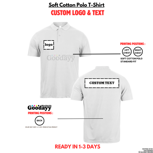 Custom Cotton Polo T-shirt  (chest + back print)