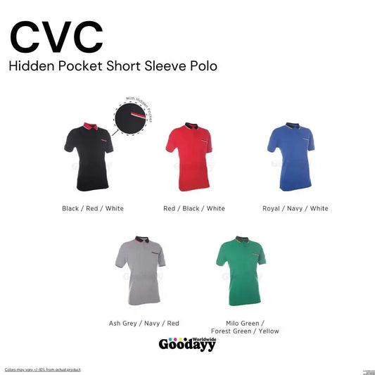 Custom CVC Hidden Pocket Short Sleeve Polo 19
